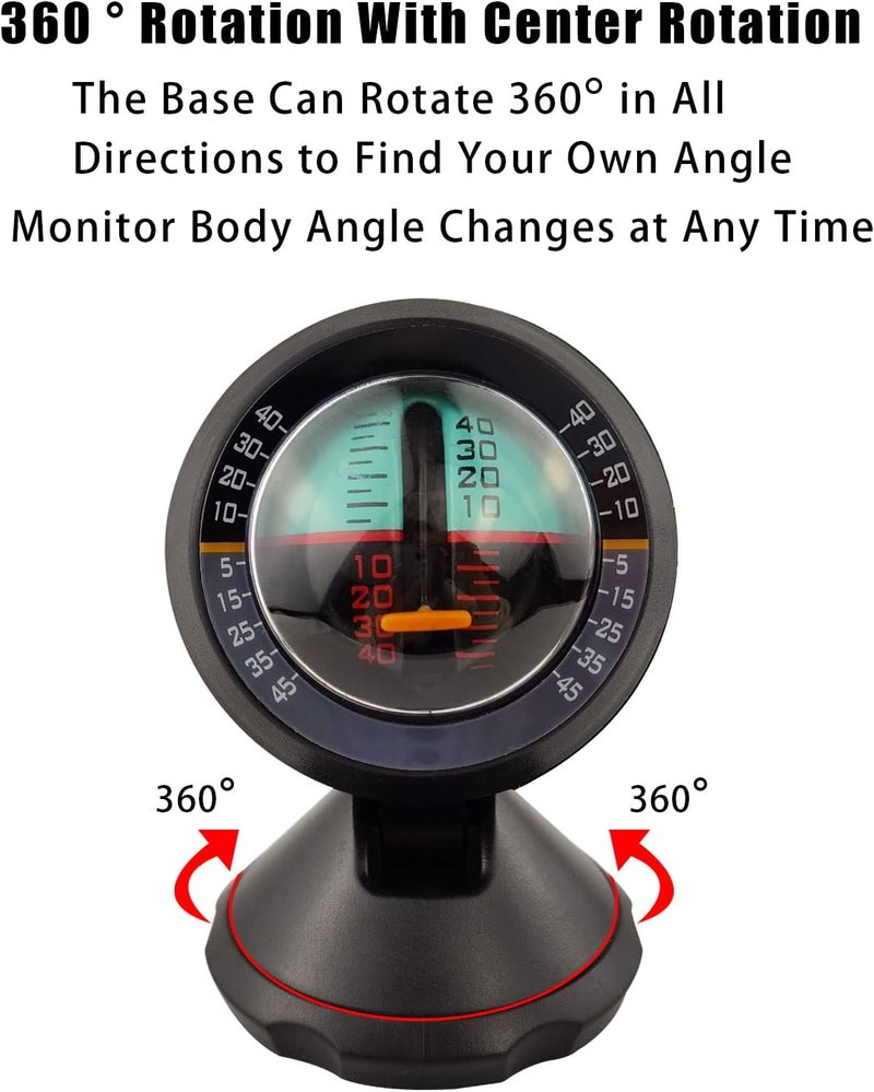 Flylin Adjustable Ball Compass with Slope Meter, Car Slope Indicator Automotive Inclinometer Gradient Balancer Tool for Car Marine Boat Ship - Image 2
